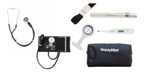 Kit Esfigmo, Rappaport, Lanterna Bioland, Garrote PAMED, Relogio Lapela, Termometro Axilar Digital E Estojo - 7 Peças Kit Esfigmo, Rappaport, Lanterna Bioland, Garrote PAMED, Relogio Lapela, Termometro Axilar Digital E Estojo - 7 Peças