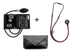 Kit Esfigmomanômetro BIC NEW INNOVA PLUS Sem Custuras + Estetoscópio BLACK Duplo Rappaport P. A. MED Com Garantia