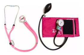 Kit Esfigmomanometro Com Estetoscopio Rosa PAMED Kit Esfigmomanometro Com Estetoscopio Rosa PAMED