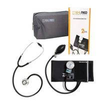 Kit Esfigmomanômetro + Estetoscópio Duo Bic P.A.MED PRETO com Bolsinha