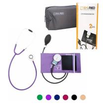 Kit Esfigmomanômetro + Estetoscópio Duo Bic P.A.MED Roxo com Bolsinha