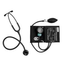 Kit Esfigmomanômetro + Estetoscópio Duplo Bic Com Estojo (Preto Total) Kit Esfigmomanômetro + Estetoscópio Duplo Bic Com Estojo (Preto Total)