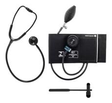 Kit Esfigmomanômetro + Estetoscopio Duplo Bic + Martelo Buck