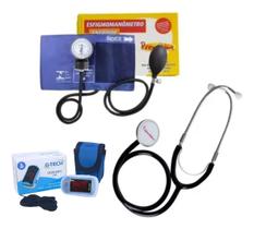 Kit Esfigmomanometro + Estetoscopio + Oximetro Premium Gtech