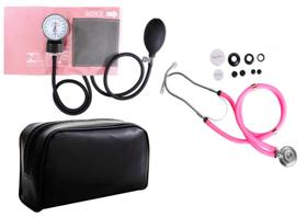 Kit Esfigmomanômetro + Estetoscópio Rapapport Rosa Kit Esfigmomanômetro + Estetoscópio Rapapport Rosa