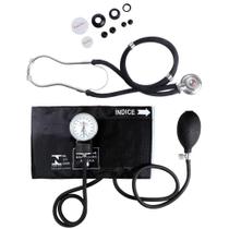 Kit Esfigmomanômetro + Estetoscópio Rappaport Preto Premium Gtech Kit Esfigmomanômetro + Estetoscópio Rappaport Preto Premium Gtech
