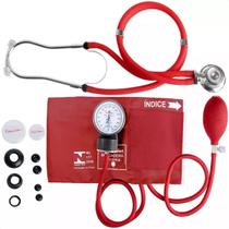 Kit Esfigmomanômetro + Estetoscópio Rappaport Vermelho G-Tech