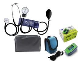 Kit Esfigmomanometro Infantil + Oximetro Infantil G-tech