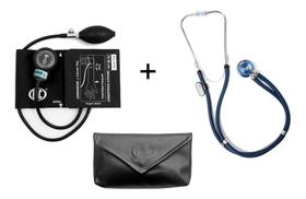 Kit Esfigmomanômetro NEW INNOVA PLUS Sem Custuras + Estetoscópio Rappaport Duplo Pamed - Várias Cores