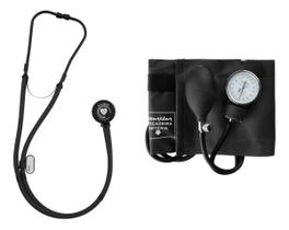 Kit Esfigmomanômetro Premium + Estetoscópio Linha Black Cor:Preto Kit Esfigmomanômetro Premium + Estetoscópio Linha Black Cor:Preto
