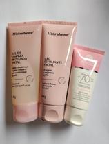 Kit Esfoliante facial + gel de limpeza profunda Hidrabene + Protetor solar facial Anasol fps 70