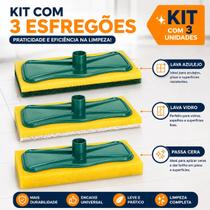 Kit Esfregão Rodo Limpa Vidro Passa Cera Lava Azulejo Limpeza Banheiro Pesada faxina Kit Esfregão Rodo Limpa Vidro Passa Cera Lava Azulejo Limpeza Banheiro Pesada faxina