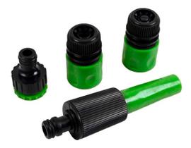Kit Esguicho Ajustavel Engate Rápido Bico Conexão Mangueira