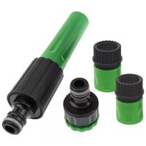 Kit Esguicho Bico Encaixe Rápido Conjunto 4 peças Conector Rosca Mangueira Jardim Torneira Irrigação