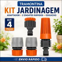 Kit Esguicho Engate Bico Mangueira 4 peças Tramontina