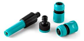 Kit Esguicho Engate Rápido Mangueira Bico Torneira 4 Peças - Azul-petróleo
