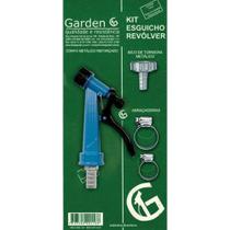 Kit Esguicho Revolver Azul Metal 2 Abraçadeiras 1 Bico - Garden