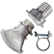 Kit Esguichos Bico De Pato Alumínio Completo 2" + Espigão Fêmea + Abraçadeira Mangote