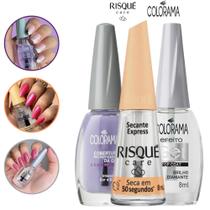 Kit Esmaltação Perfeita Colorama Risqué Top Coat Intensificador Secante Atacado