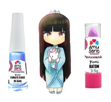 Kit Esmalte a Base de Água + Batom Infantil Amusant Princesinha Yumi