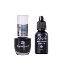 Kit Esmalte Ana Hickmann Preto Be Free Pietra + Gota Secante Seca Esmalte Vult Kit Esmalte Ana Hickmann Preto Be Free Pietra + Gota Secante Seca Esmalte Vult