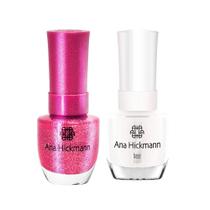 Kit Esmalte com Glitter Flamingo Rosa + Base Ana Hickmann