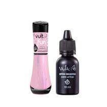 Kit Esmalte Cremoso Rosa Sorriso Contagia + Gota Secante Vult