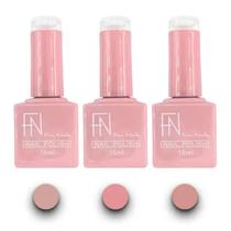 Kit Esmalte De Unha Em Gel 3 Cores Nude FAN NAILS - Showbela