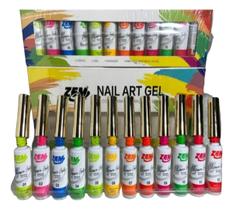 Kit Esmalte Decoração Em Gel De Unhas Nail Art Ponta Fina