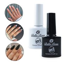 Kit Esmalte em Gel Preto e Branco LED UV Bella Rosa 12ml Unha de Gel Manicure Decoração de Unhas Nail Art Nail Designer