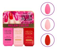Kit Esmalte Helen Color Em Gel 3 Cores 21Ml Uv/Led Manicur 1