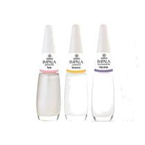 Kit Esmalte Impala 3 Cores Brancas Branco, Top Pop e Lua Kit Esmalte Impala 3 Cores Brancas Branco, Top Pop e Lua