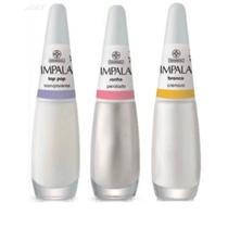 Kit Esmalte Impala 3 Cores Brancas Branco, Top Pop e Sonho