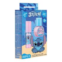 Kit Esmalte Impala Brilho Labial Angel Stitch Kids Disney
