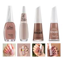 Kit Esmalte Impala Colorama Risqué Cores Nude Cremosas para Unhas