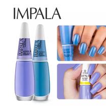 Kit Esmalte Impala Tons Azul Stitch Cremoso Kit Esmalte Impala Tons Azul Stitch Cremoso