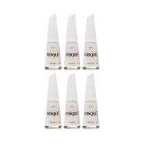 Kit Esmalte Risqué Branco Natural Rendinha 8ml - 6 unidades