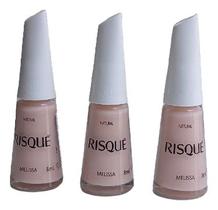 Kit Esmalte Risque Cor Natural 3 Unidades