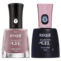 Kit Esmalte Risque Diamond Gel Lavanda Francesa + Fixador Top Coat Kit Esmalte Risque Diamond Gel Lavanda Francesa + Fixador Top Coat