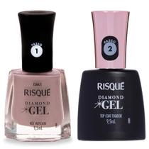 Kit Esmalte Risque Diamond Gel Noz Moscada + Fixador Top Coat Kit Esmalte Risque Diamond Gel Noz Moscada + Fixador Top Coat