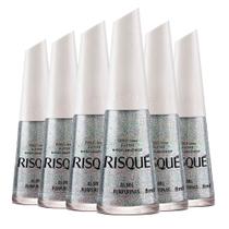 Kit Esmalte Risqué Glitter As Mil Purpurinas 8ml - 6 unidades