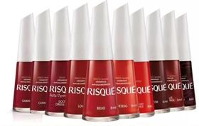 Kit Esmalte Risqué Tons Vermelhos Com 10 Cores