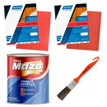Kit Esmalte Sintetico Preto Maza Lixas Pincel Pintura Geral Kit Esmalte Sintetico Preto Maza Lixas Pincel Pintura Geral