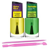 Kit Esmalte Tratamento Fortalex Mata Mico Palito E Espátula