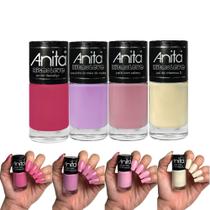 Kit Esmaltes Anita Ritmo Leve Nova Coleção Tons Pasteis Esmalte Atacado