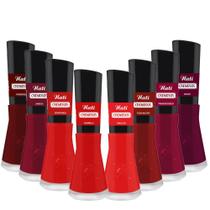 Kit Esmaltes Coleção Cremosos Tons de Vermelho Nati