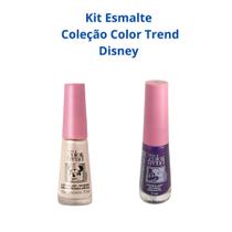 Kit Esmaltes Disney Color Trend Magia Púrpura e Nude Encantador - Edição Limitada - Mais vendido