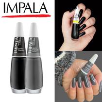 Kit Esmaltes Impala Tons Preto, Cinza e Vinho Esmaltes Atacado Cremoso