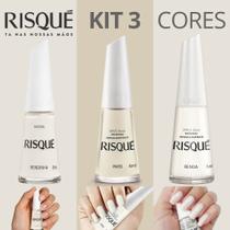 Kit Esmaltes Risqué Brancos Translúcidos Cremosos 8ml Kit Esmaltes Risqué Brancos Translúcidos Cremosos 8ml