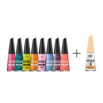 Kit Esmaltes Risque Manicores Coleção Completa 8 Cores + Secante Express Kit Esmaltes Risque Manicores Coleção Completa 8 Cores + Secante Express